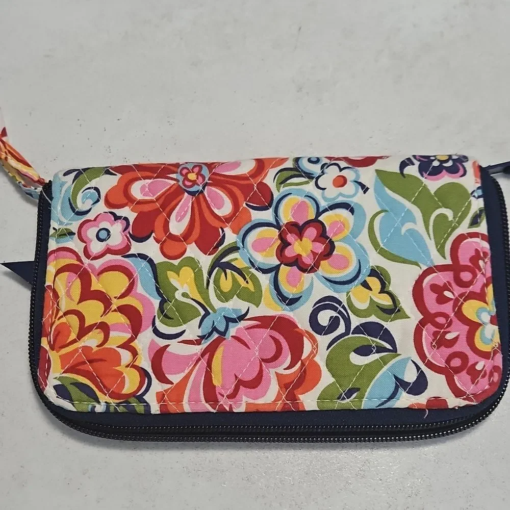 Vera Bradley Hope Garden Quilted Floral Mail Bag And Wallet
